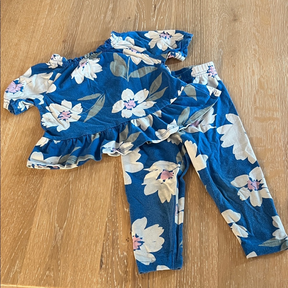 Carter's Blue and White Floral Outfit